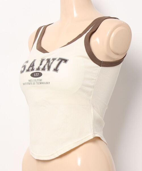 CECIL McBEE（セシルマクビー）の「ロゴタンクトップ（タンクトップ・レディース・ブラック/アイボリー/グレー・FREE）」の4枚目の写真