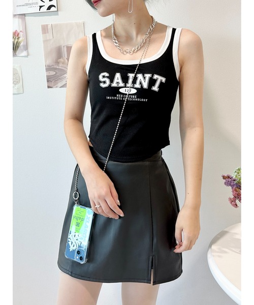 CECIL McBEE（セシルマクビー）の「ロゴタンクトップ（タンクトップ・レディース・ブラック/アイボリー/グレー・FREE）」の7枚目の写真