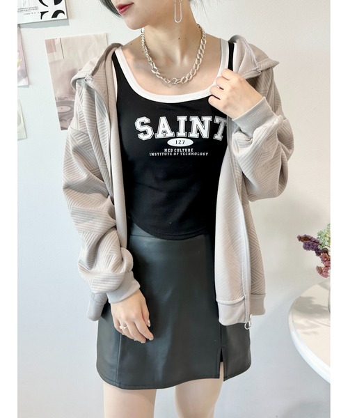 CECIL McBEE（セシルマクビー）の「ロゴタンクトップ（タンクトップ・レディース・ブラック/アイボリー/グレー・FREE）」の10枚目の写真