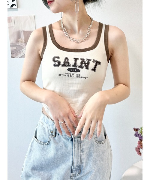 CECIL McBEE（セシルマクビー）の「ロゴタンクトップ（タンクトップ・レディース・ブラック/アイボリー/グレー・FREE）」の11枚目の写真