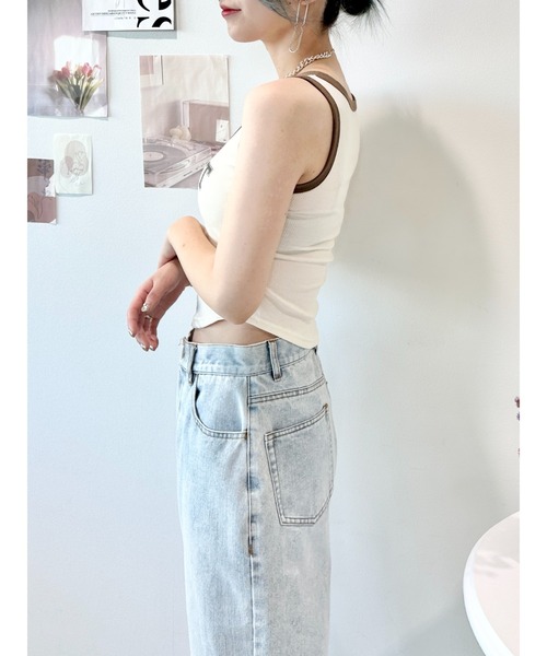 CECIL McBEE（セシルマクビー）の「ロゴタンクトップ（タンクトップ・レディース・ブラック/アイボリー/グレー・FREE）」の13枚目の写真