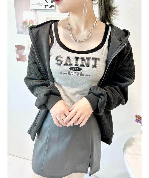 CECIL McBEE（セシルマクビー）の「ロゴタンクトップ（タンクトップ・レディース・ブラック/アイボリー/グレー・FREE）」の14枚目の写真