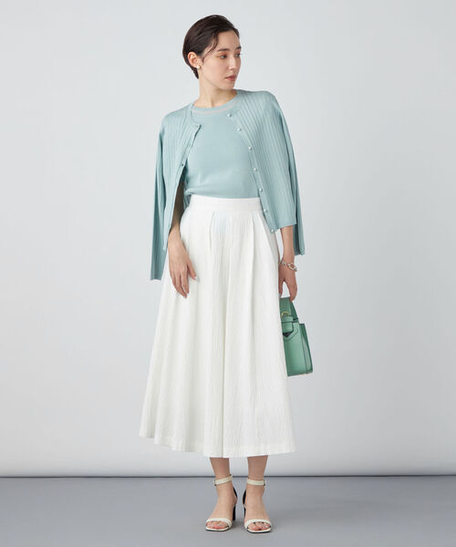 NOLLEY’S Sophi（ノーリーズソフィ）の「リップルタックフレアースカート（スカート・レディース・ホワイト/イエロー/サックスブルー・36/38/34）」の5枚目の写真