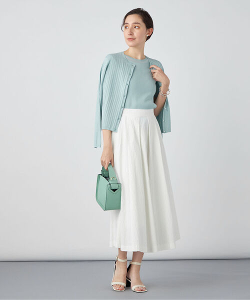 NOLLEY’S Sophi（ノーリーズソフィ）の「リップルタックフレアースカート（スカート・レディース・ホワイト/イエロー/サックスブルー・36/38/34）」の8枚目の写真