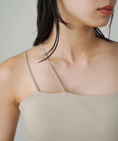 earthy（アーシー）の「earthy_オーガニックコットンカップ付き3ストラップキャミソール（キャミソール・レディース・ブラック/オフホワイト/グレー/ホワイト・S/M）」の11枚目の写真