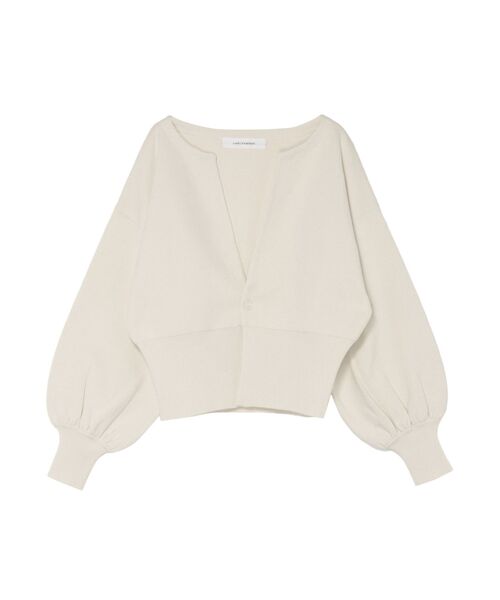 LAGUNAMOON(ラグナムーン)の「ボリュームスリーブショートニットカーディガン(カーディガン/ボレロ・レディース・ホワイト/ミント/ライトグレー・FREE)」の2枚目の写真