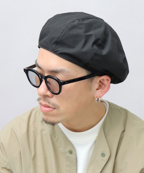 Basiquenti（ベーシックエンティ）の「CORDURAナイロン×オーガニックコットン（日本製生地） リップストップ コーデュラコットン ベレー帽（ハンチング/ベレー帽・メンズ・ベージュ/ブラック/グレー/カーキ・FREE）」の5枚目の写真
