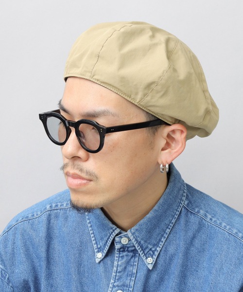 Basiquenti（ベーシックエンティ）の「CORDURAナイロン×オーガニックコットン（日本製生地） リップストップ コーデュラコットン ベレー帽（ハンチング/ベレー帽・メンズ・ベージュ/ブラック/グレー/カーキ・FREE）」の7枚目の写真