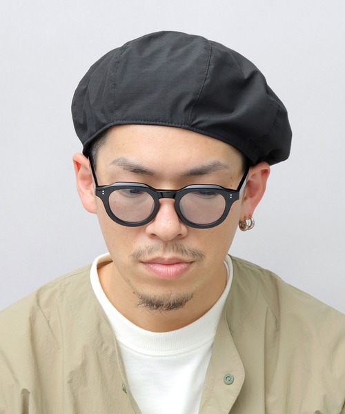 Basiquenti（ベーシックエンティ）の「CORDURAナイロン×オーガニックコットン（日本製生地） リップストップ コーデュラコットン ベレー帽（ハンチング/ベレー帽・メンズ・ベージュ/ブラック/グレー/カーキ・FREE）」の9枚目の写真