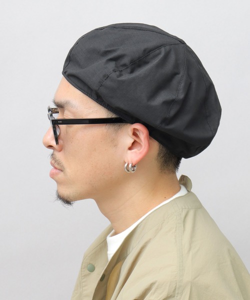 Basiquenti（ベーシックエンティ）の「CORDURAナイロン×オーガニックコットン（日本製生地） リップストップ コーデュラコットン ベレー帽（ハンチング/ベレー帽・メンズ・ベージュ/ブラック/グレー/カーキ・FREE）」の10枚目の写真