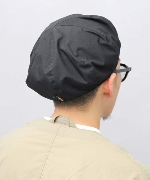 Basiquenti（ベーシックエンティ）の「CORDURAナイロン×オーガニックコットン（日本製生地） リップストップ コーデュラコットン ベレー帽（ハンチング/ベレー帽・メンズ・ベージュ/ブラック/グレー/カーキ・FREE）」の11枚目の写真
