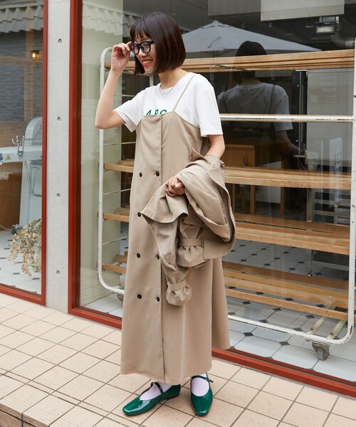 PUBLUX（パブリュクス）の「PUBLUX/パブリュクス 【3way】ショートトレンチジャケット＋キャミワンピースセットアップ（トレンチコート・レディース・ブラック/ベージュ・ﾌﾘ-）」の17枚目の写真