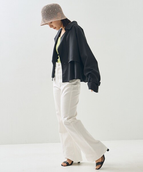 PUBLUX（パブリュクス）の「PUBLUX/パブリュクス 【3way】ショートトレンチジャケット＋キャミワンピースセットアップ（トレンチコート・レディース・ブラック/ベージュ・ﾌﾘ-）」の19枚目の写真