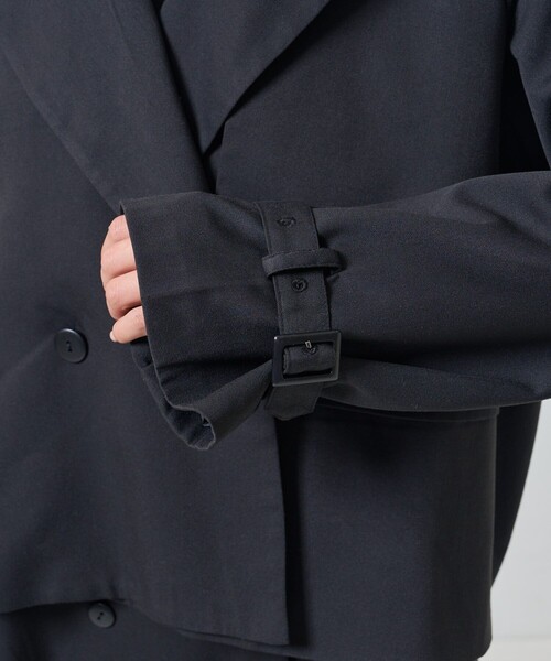 PUBLUX（パブリュクス）の「PUBLUX/パブリュクス 【3way】ショートトレンチジャケット＋キャミワンピースセットアップ（トレンチコート・レディース・ブラック/ベージュ・ﾌﾘ-）」の6枚目の写真