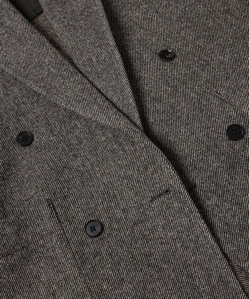 ENCOMING（インカミング）の「Double Breasted Jacket（テーラードジャケット・メンズ・グレー/ブラック・S/M）」の5枚目の写真