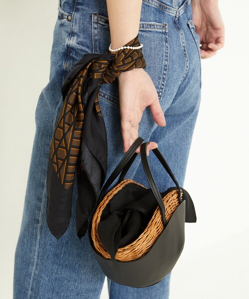 Aresense(アーセンス)の「BAGMATI/バグマティー Leather × Wicker Bag/レザー×籐 かごバッグ(かごバッグ・レディース・ブラック・ONE SIZE)」の6枚目の写真