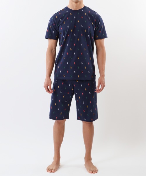 POLO RALPH LAUREN UNDERWEAR（ポロラルフローレンアンダーウェア）の「【POLO RALPH LAUREN】マルチカラーポロプレイヤープリント ショートスリーブクルーネックシャツ（インナーウェア/肌着・メンズ・ネイビー・MEDIUM/LARGE）」の3枚目の写真