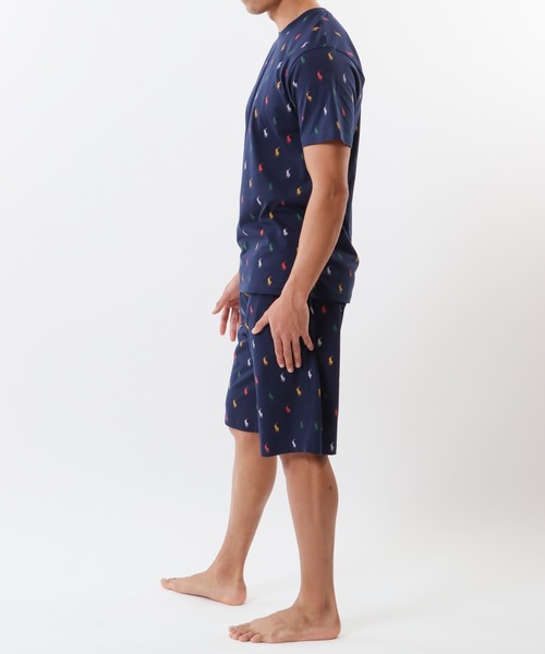 POLO RALPH LAUREN UNDERWEAR（ポロラルフローレンアンダーウェア）の「【POLO RALPH LAUREN】マルチカラーポロプレイヤープリント ショートスリーブクルーネックシャツ（インナーウェア/肌着・メンズ・ネイビー・MEDIUM/LARGE）」の4枚目の写真