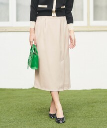 【洗える】タックストレート スカート