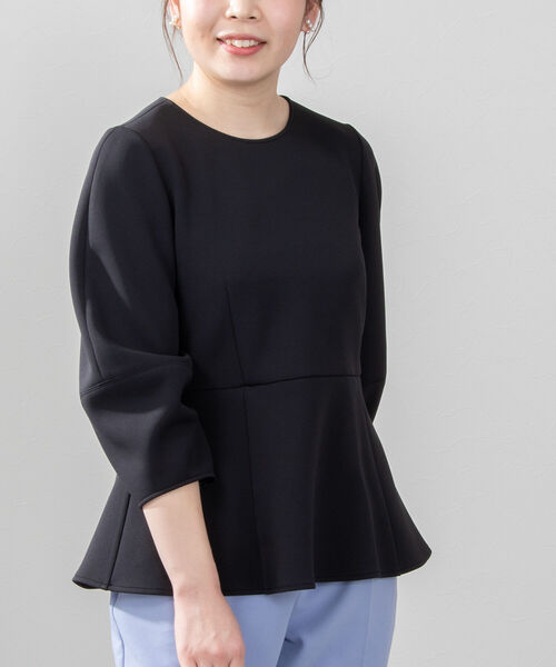 NOLLEY’S Sophi（ノーリーズソフィ）の「ダンボールペプラムプルオーバーカットソー（Tシャツ/カットソー・レディース・オフホワイト/ブラック・38）」の2枚目の写真