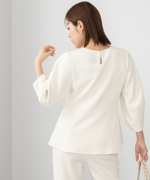 NOLLEY’S Sophi（ノーリーズソフィ）の「ダンボールペプラムプルオーバーカットソー（Tシャツ/カットソー・レディース・オフホワイト/ブラック・38）」の6枚目の写真