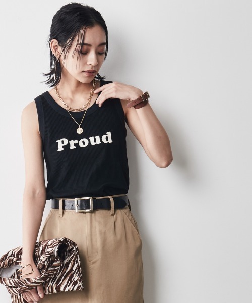 CHIC STYLE（シックスタイル）の「＜大きいサイズ＞ロゴプリントタンクトップ シックスタイル（タンクトップ・レディース・オフホワイト/ブラック・L/3L/4L/LL/5L）」の4枚目の写真