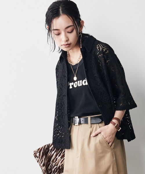 CHIC STYLE（シックスタイル）の「＜大きいサイズ＞ロゴプリントタンクトップ シックスタイル（タンクトップ・レディース・オフホワイト/ブラック・L/3L/4L/LL/5L）」の12枚目の写真