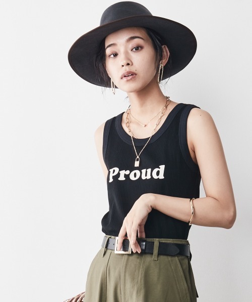 CHIC STYLE（シックスタイル）の「＜大きいサイズ＞ロゴプリントタンクトップ シックスタイル（タンクトップ・レディース・オフホワイト/ブラック・L/3L/4L/LL/5L）」の5枚目の写真