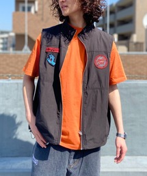 【ムラサキスポーツ別注】SANTACRUZ/サンタクルーズ ワッペンロゴ ベストジャケット/オーバーサイズ 刺繍ロゴ SC SPRING VEST 502231204