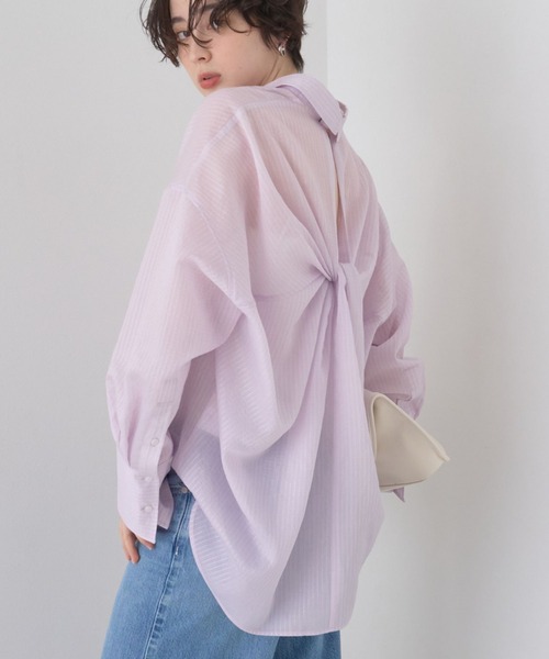 Rouge vif Anna バックツイストシャツ 2026SS新作】【人気追加】バックツイストシアーシャツ/デザインシャツ