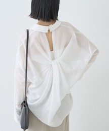 Rouge vif Anna（ルージュヴィフアンナ）の「【2026SS新作】【人気追加】バックツイストシャツ デザインシャツ レイヤードトップス 春服 通勤 オフィスカジュアル バッグシャン 手洗い可能（シャツ/ブラウス）」