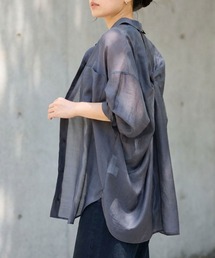 【2026SS新作】【人気追加】バックツイストシアーシャツ/デザインシャツ/シアートップス/春服/通勤/オフィスカジュアル/バッグシャン/手洗い可能