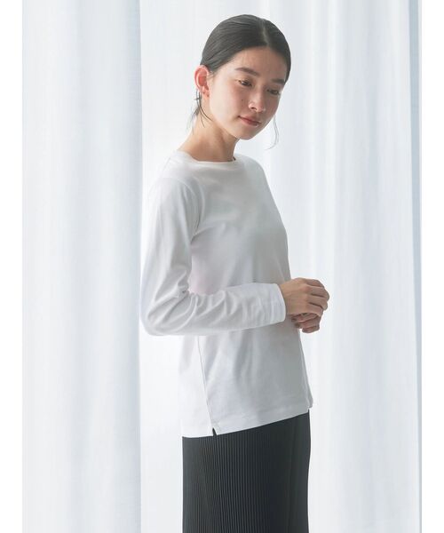 AMERICAN HOLIC（アメリカンホリック）の「Daily!　クルーネック長袖カットプルオーバー（Tシャツ/カットソー・レディース・オフホワイト・S/M/L）」の5枚目の写真