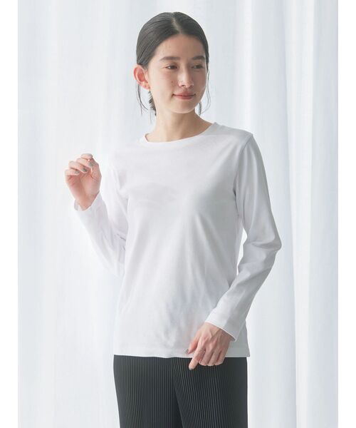 AMERICAN HOLIC（アメリカンホリック）の「Daily!　クルーネック長袖カットプルオーバー（Tシャツ/カットソー・レディース・オフホワイト・S/M/L）」の7枚目の写真