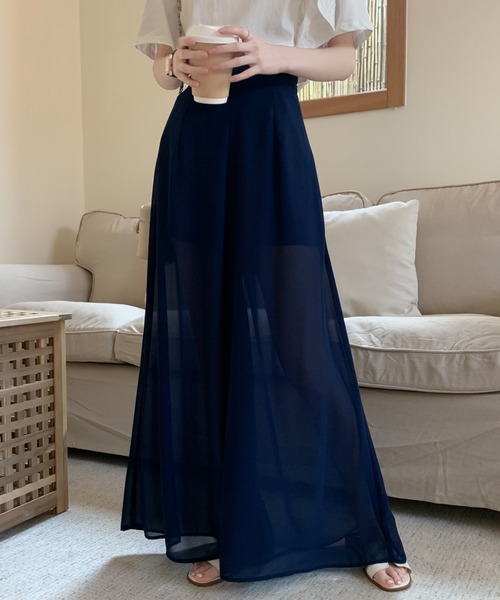 ABITOKYO（アビトーキョー）の「シアーワイドパンツ（その他パンツ・レディース・ブラウン/ベージュ/ネイビー/ブラック/チャコールグレー・S/M）」の5枚目の写真