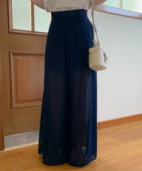 ABITOKYO（アビトーキョー）の「シアーワイドパンツ（その他パンツ・レディース・ブラウン/ベージュ/ネイビー/ブラック/チャコールグレー・S/M）」の11枚目の写真