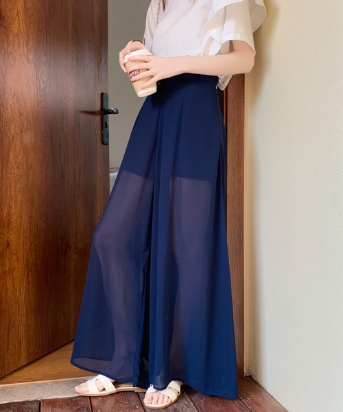 ABITOKYO（アビトーキョー）の「シアーワイドパンツ（その他パンツ・レディース・ブラウン/ベージュ/ネイビー/ブラック/チャコールグレー・S/M）」の12枚目の写真