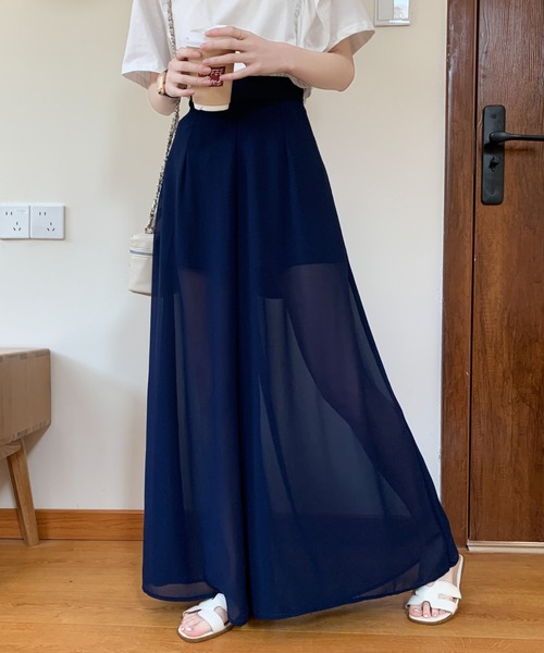 ABITOKYO（アビトーキョー）の「シアーワイドパンツ（その他パンツ・レディース・ブラウン/ベージュ/ネイビー/ブラック/チャコールグレー・S/M）」の13枚目の写真