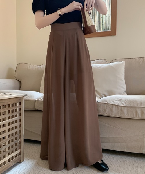 ABITOKYO（アビトーキョー）の「シアーワイドパンツ（その他パンツ・レディース・ブラウン/ベージュ/ネイビー/ブラック/チャコールグレー・S/M）」の15枚目の写真