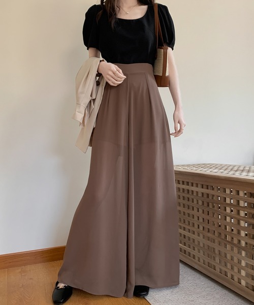 ABITOKYO（アビトーキョー）の「シアーワイドパンツ（その他パンツ・レディース・ブラウン/ベージュ/ネイビー/ブラック/チャコールグレー・S/M）」の16枚目の写真