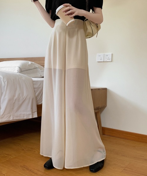 ABITOKYO（アビトーキョー）の「シアーワイドパンツ（その他パンツ・レディース・ブラウン/ベージュ/ネイビー/ブラック/チャコールグレー・S/M）」の7枚目の写真