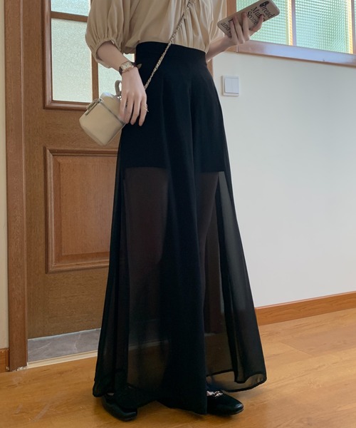 ABITOKYO（アビトーキョー）の「シアーワイドパンツ（その他パンツ・レディース・ブラウン/ベージュ/ネイビー/ブラック/チャコールグレー・S/M）」の17枚目の写真