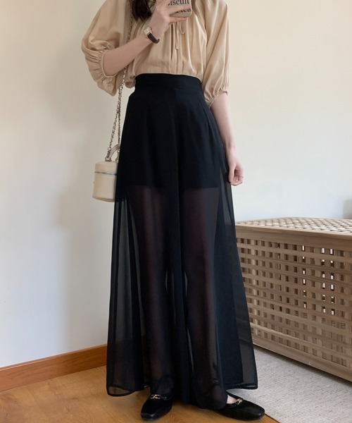 ABITOKYO（アビトーキョー）の「シアーワイドパンツ（その他パンツ・レディース・ブラウン/ベージュ/ネイビー/ブラック/チャコールグレー・S/M）」の18枚目の写真