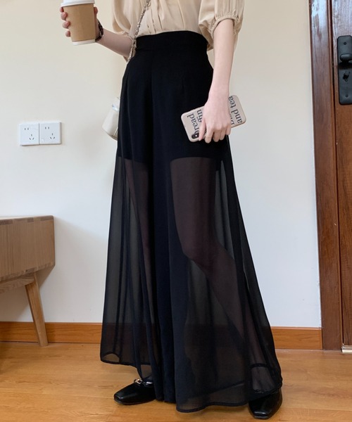 ABITOKYO（アビトーキョー）の「シアーワイドパンツ（その他パンツ・レディース・ブラウン/ベージュ/ネイビー/ブラック/チャコールグレー・S/M）」の19枚目の写真