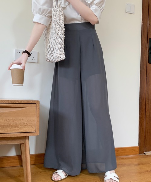 ABITOKYO（アビトーキョー）の「シアーワイドパンツ（その他パンツ・レディース・ブラウン/ベージュ/ネイビー/ブラック/チャコールグレー・S/M）」の20枚目の写真