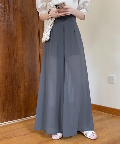 ABITOKYO（アビトーキョー）の「シアーワイドパンツ（その他パンツ・レディース・ブラウン/ベージュ/ネイビー/ブラック/チャコールグレー・S/M）」の22枚目の写真