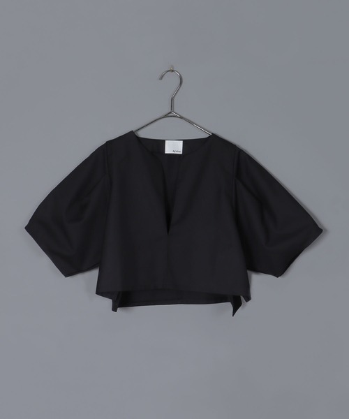 &g'aime（アンジェム）の「【&g’aime】ショートブラウス（シャツ/ブラウス・レディース・ブラック/グレイッシュベージュ/チャコールグレー・FREE）」の9枚目の写真