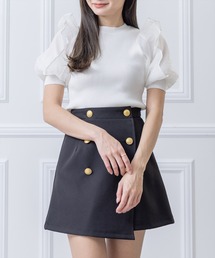 clear | 布帛切替半袖パフスリーブニットトップス ≪2023SS新作≫(ニット/セーター)