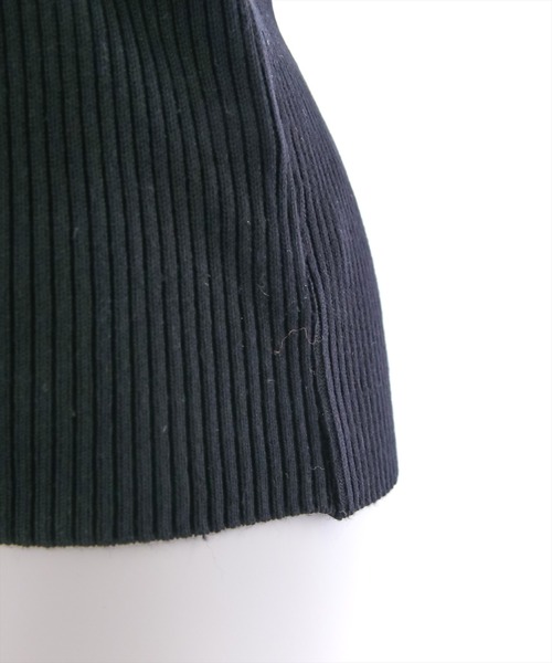 clear（クリア）の「布帛切替半袖パフスリーブニットトップス （ニット/セーター・レディース・オフホワイト/サックスブルー/ブラック/ベージュ・F）」の11枚目の写真