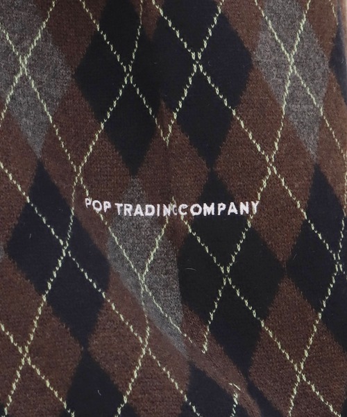 POP TRADING COMPANY（ポップトレーディングカンパニー）の「POP TRADING COMPANY/ポップトレーディングカンパニー knitted cardigan vest チェック ベスト アーガイル カーディガン（ベスト・メンズ・ダークブラウン・L/XL/M）」の4枚目の写真